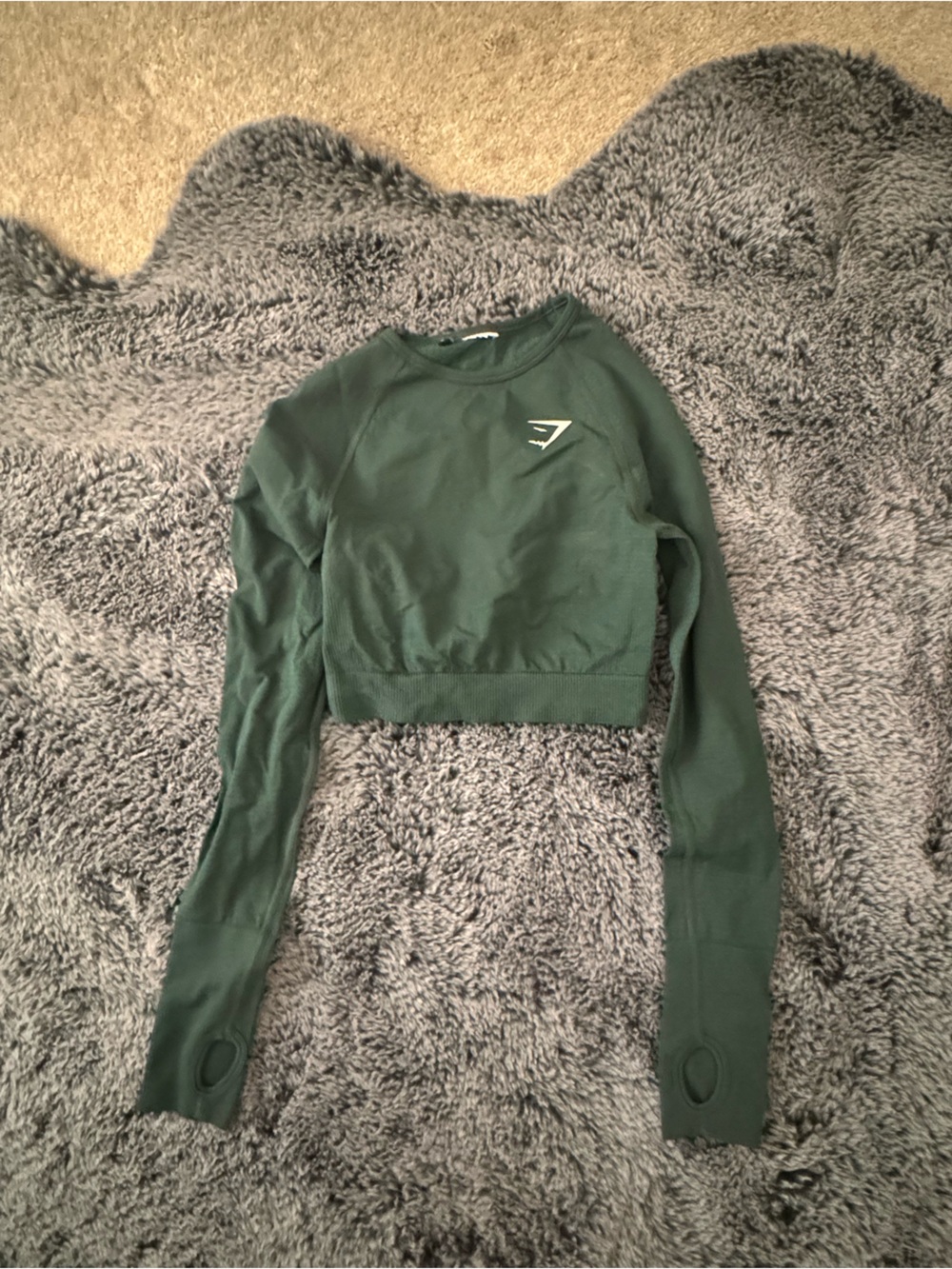 Gymshark Women’s Forest Green Cropped Long-Sleeve Top